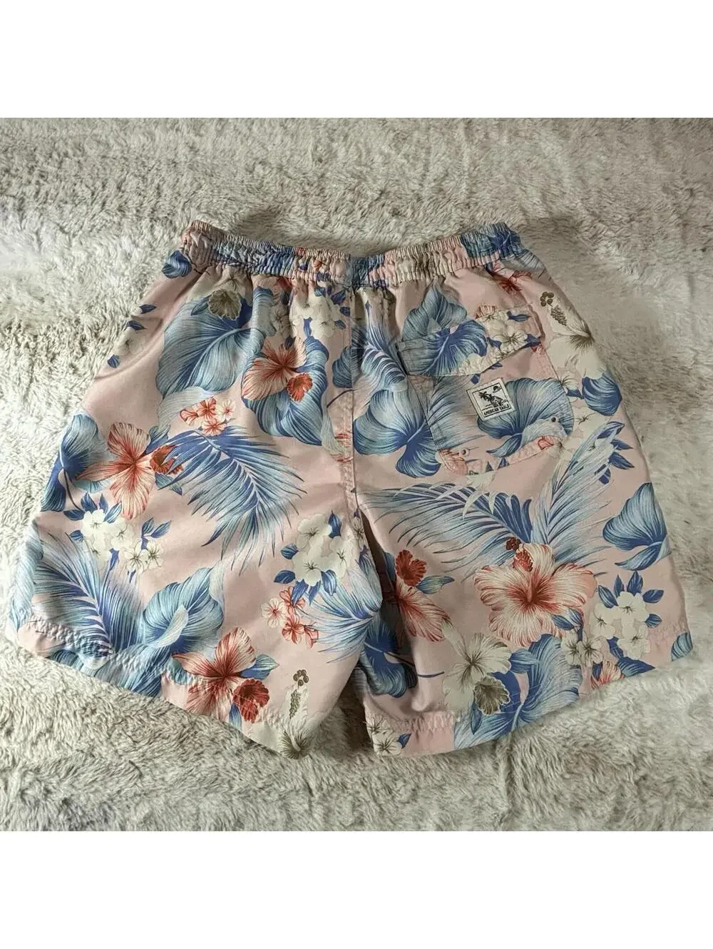 American Eagle Swim Trunks Men’s Medium Pink Floral Beach Shorts